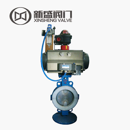 Fluorine-butterfly pneumatic butterfly valve to the clamp